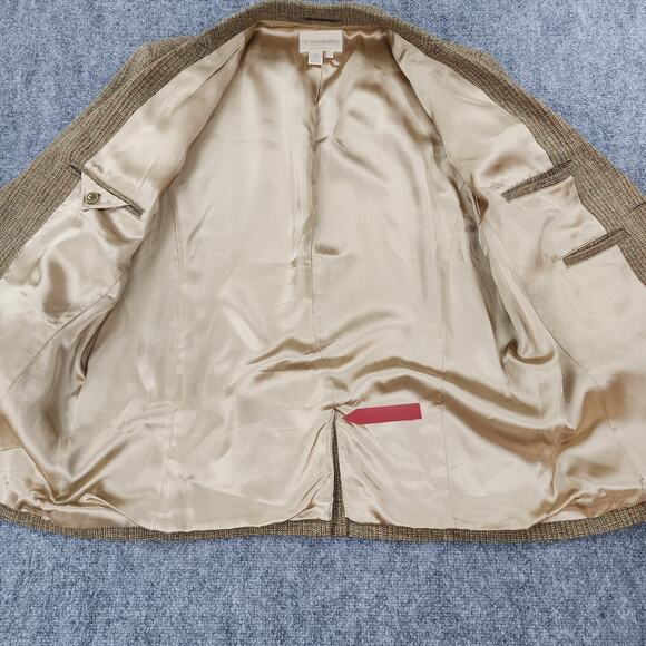 Territory Ahead Blazer Mens 44S Tan Brown Textured Silk Tweed Sport Coat Jacket - Picture 15 of 16